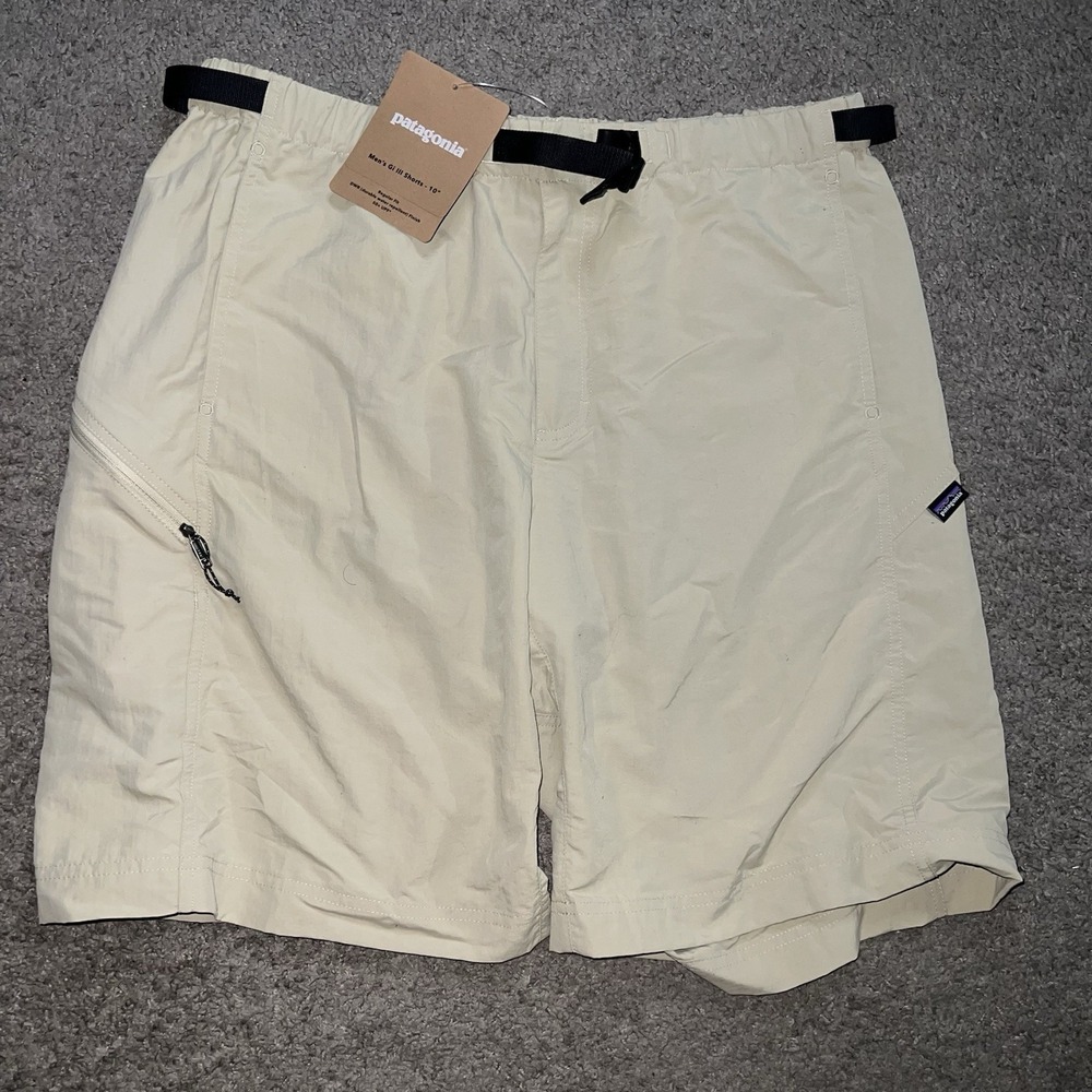 Patagonia Gi III Shorts Mens L El Cap Khaki Beige 10 Inseam 57320 NWT